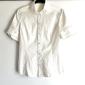 Dolce & Gabbana Short Sleeved Button Front Textured Shirt Size EUR 42